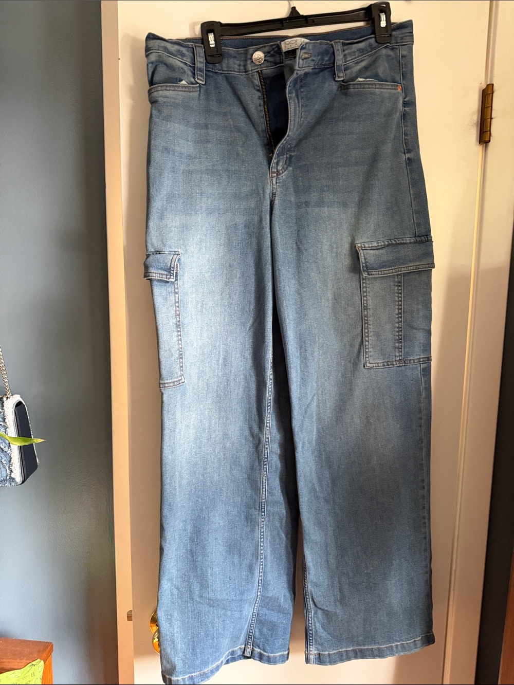 Light Blue Cargo Jeans - Sofia